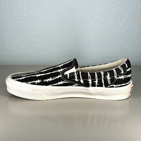 VANS Og Classic Slip-on Lx Barbed Wire Sneakers Black Mens Size 9 Women’s 10.5 - Picture 7 of 13